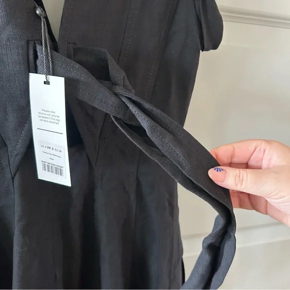 NWT Me + Em Tailored Flare Midi Dress Black - Picture 7 of 7